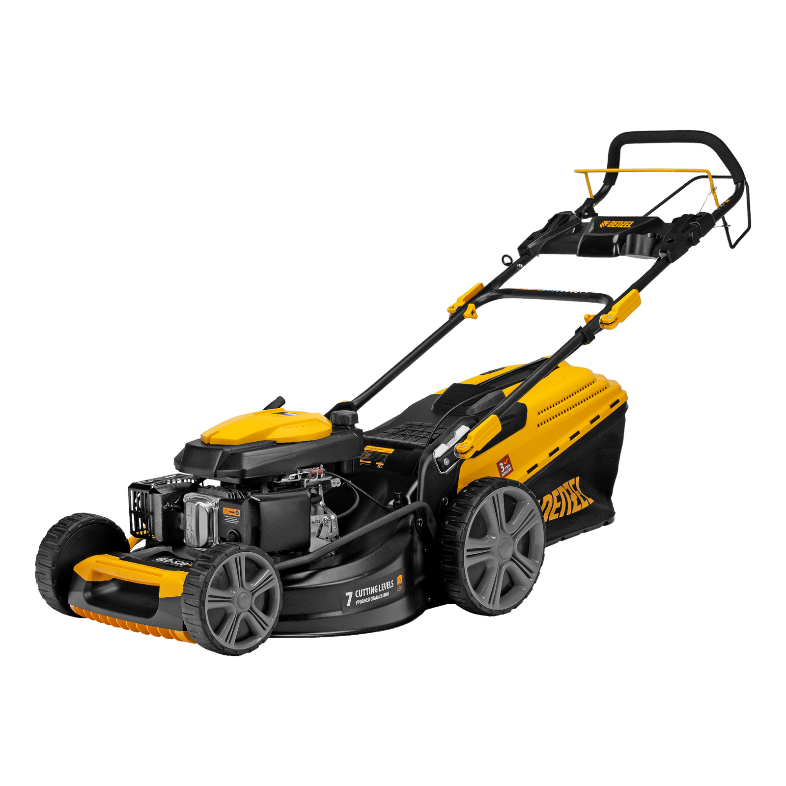 Газонокосилка бензиновая GLR-510SP-K, 180 см3, ширина 51 см, привод, травосборник 65 л  Denzel