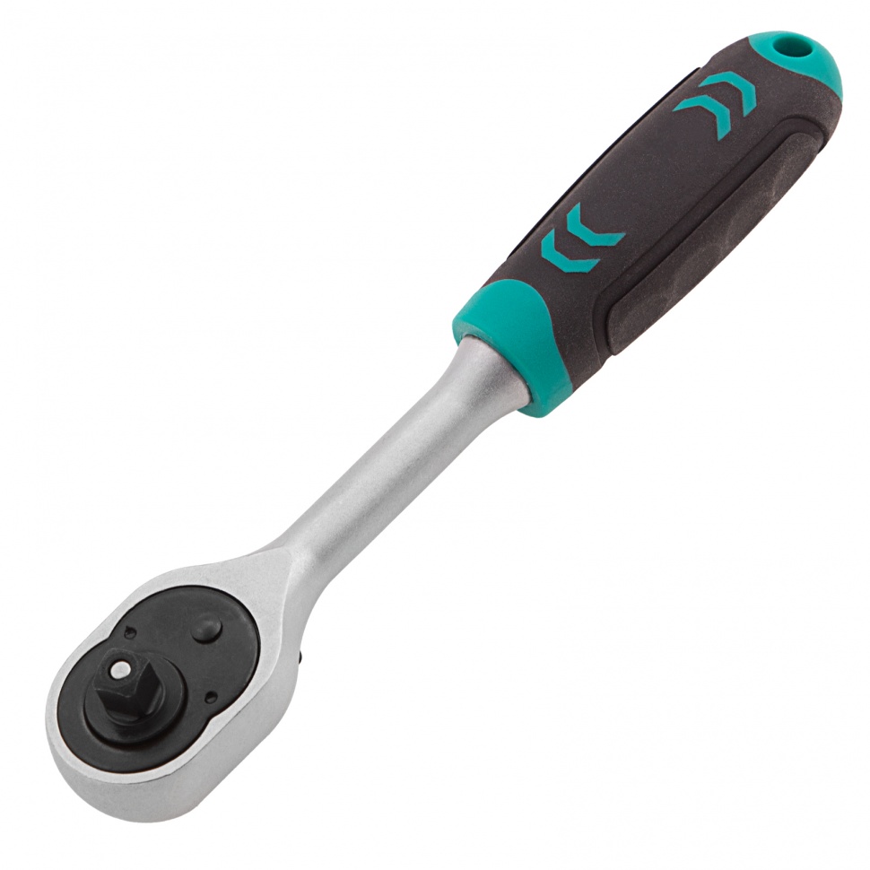 Ключ-трещотка 1/4", CrV, 72 зуба, с быстрым сбросом, матовый хром Stels