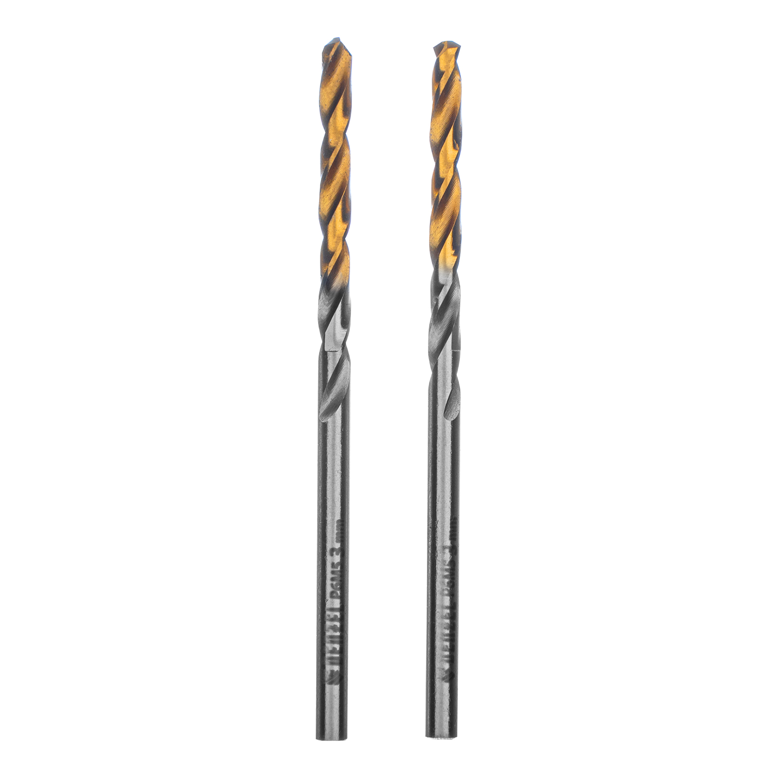 Сверло спиральное по металлу 3 x 60 мм, Р6М5, Golden Tip , 2шт. Denzel