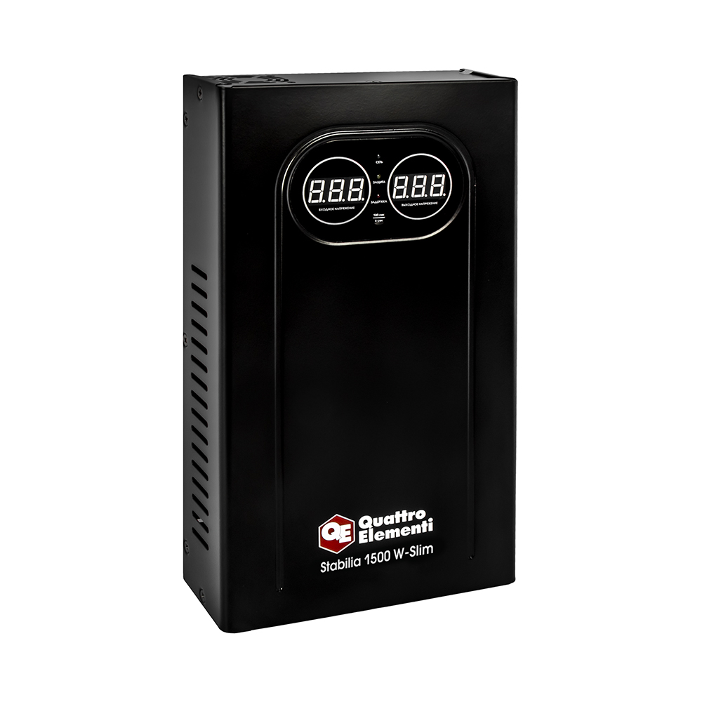 Стабилизатор напряжения QUATTRO ELEMENTI Stabilia 1500 W-Slim (1500 ВА, 140-270 В, настенный) (917-780), шт