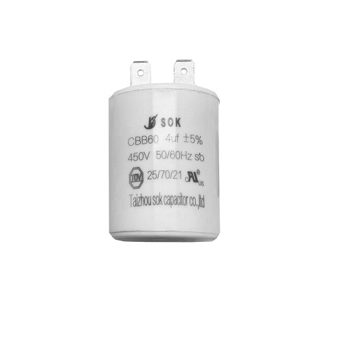 Конденсатор UNITED PARTS CBB60, 4 мкФ, 450В, клеммы (90-0350), шт