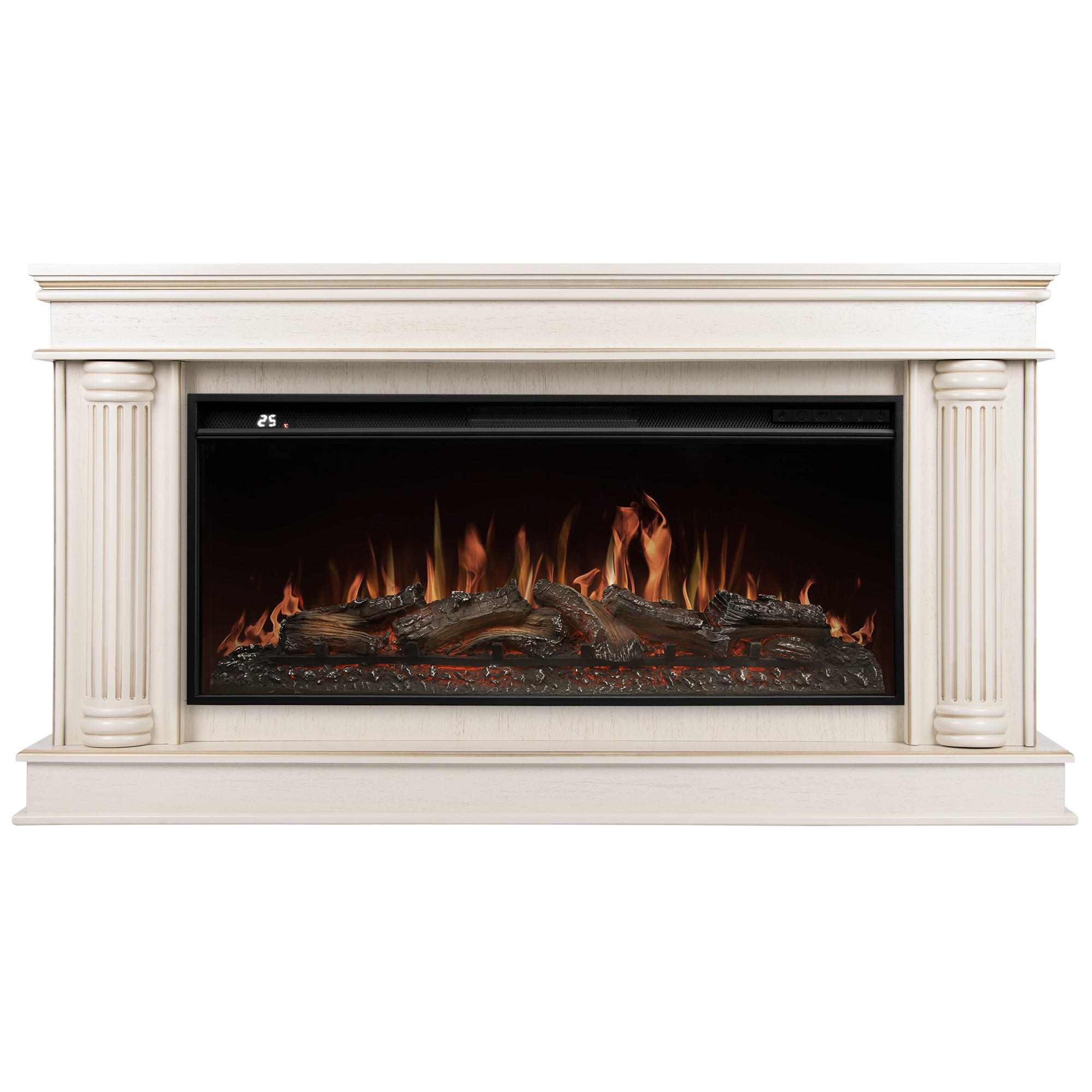 Каминокомплект: Очаг Royal Thermo Aurora RTFP/P-AR40LS, портал Olympia 42/40/36, сл. кость с зол. па