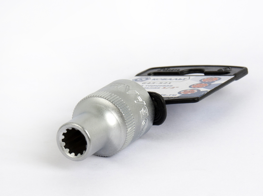 Головка торцевая универсальная КОБАЛЬТ 1/2", 8 мм, SPLINE Cr-V(1 шт.) подвес