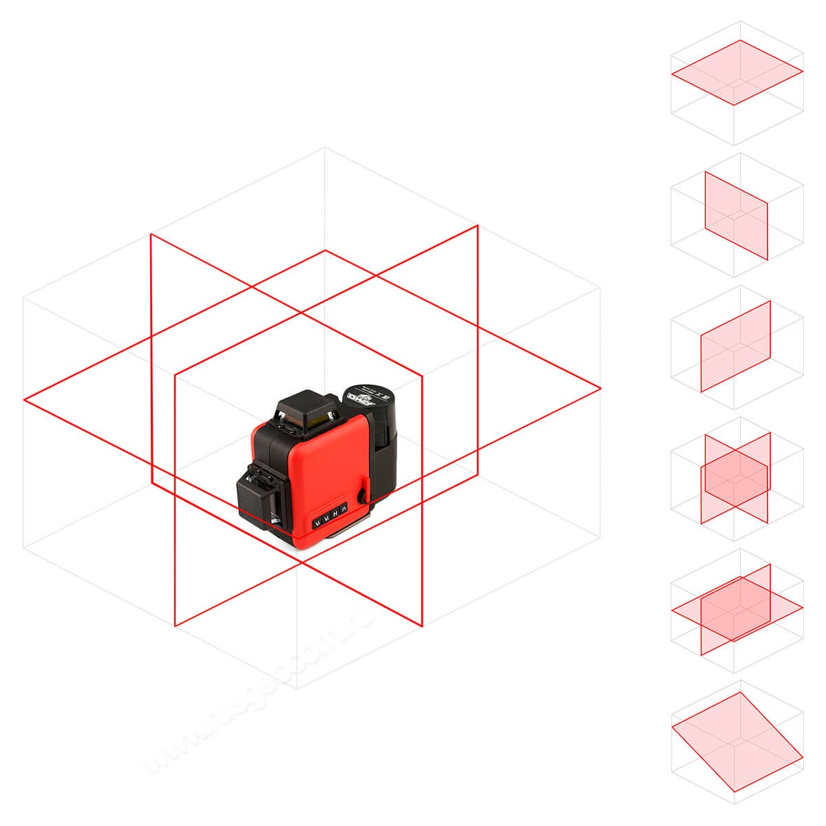 Лазерный уровень AMO LN 3D-360 Red с калибровкой