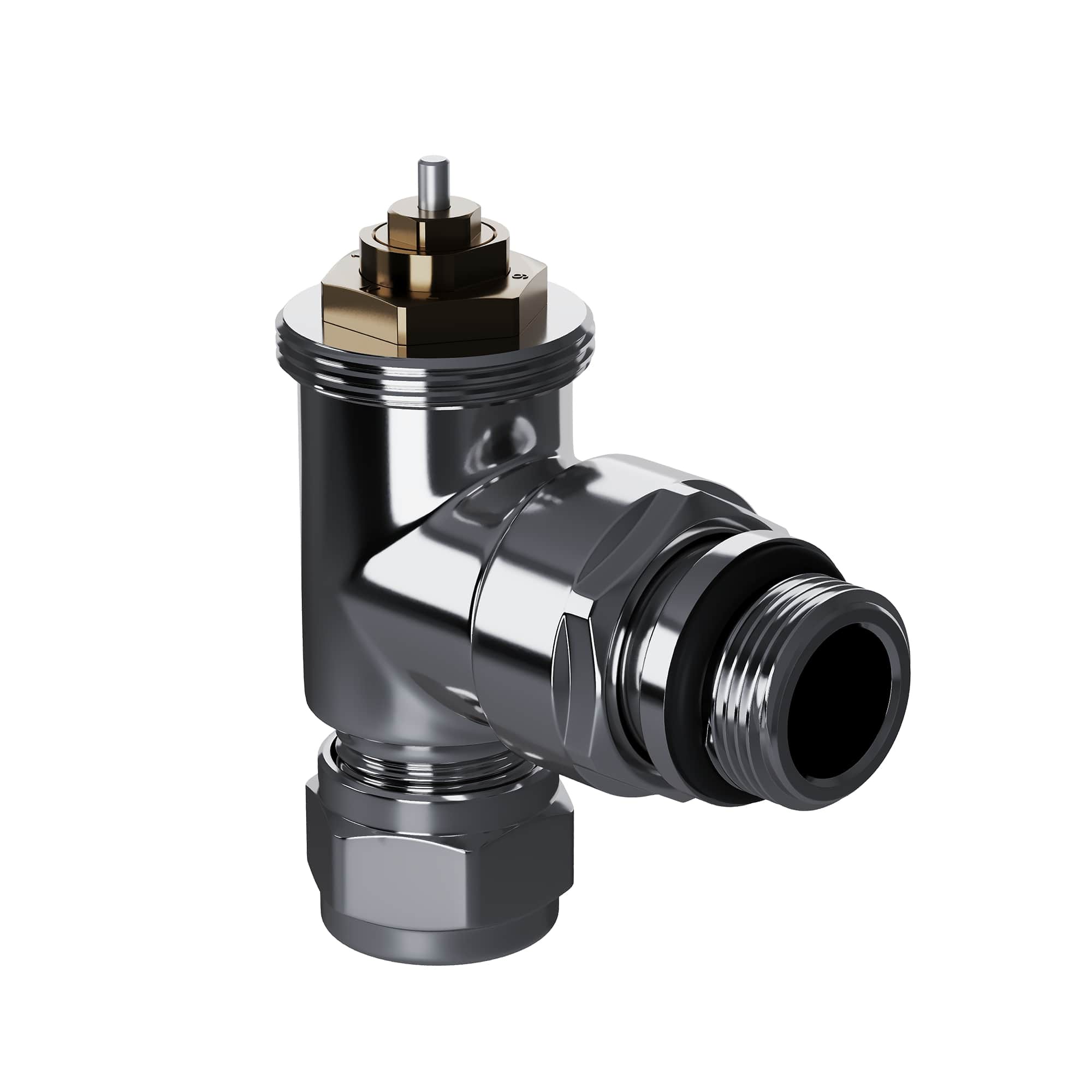 Набор термостатический угловой Royal Thermo Design Pro 15мм М30х1,5 (Хром)