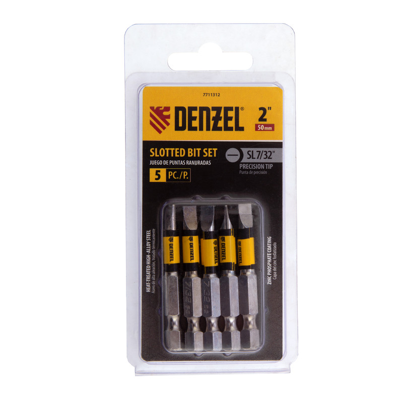 Набор бит, SL7/32"x2", 5 шт. Denzel