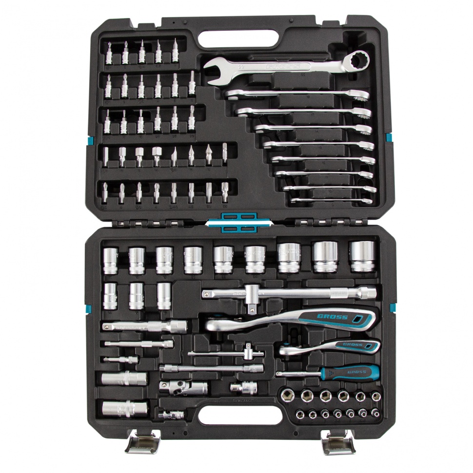 Набор инструментов, 1/4", 1/2", CrV, 120 зубьев, 82 предмета Gross
