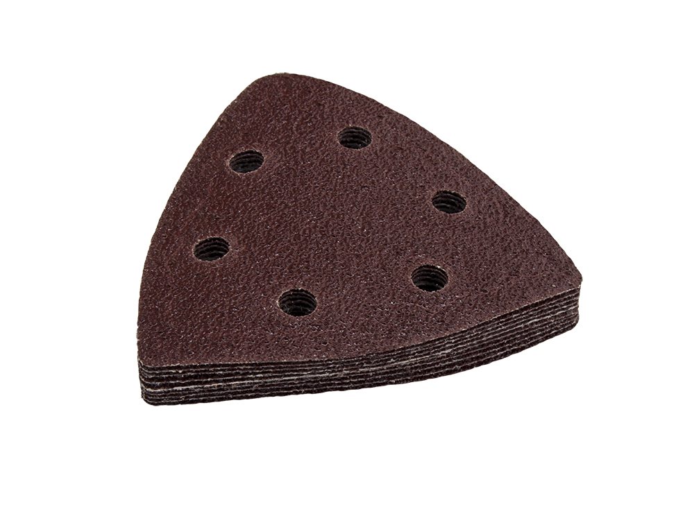 Насадка для МФИ ПРАКТИКА шлиф.листы, дельта, VELCRO, 6 отверстий 93 мм, P120, 10 шт.