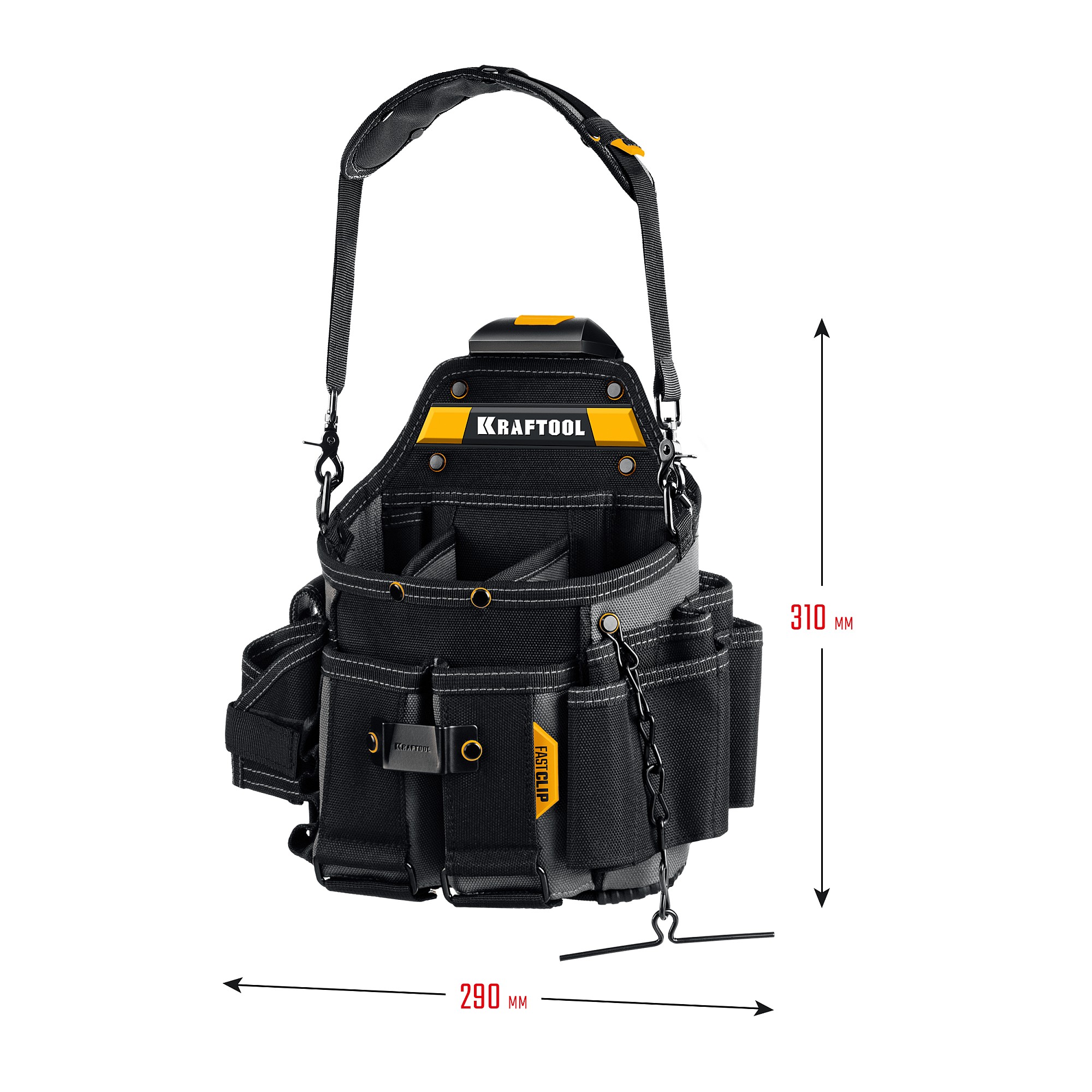 KRAFTOOL KPB-23 поясная сумка с быстросъёмным креплением FastClip, 290 х 310 мм (38766)