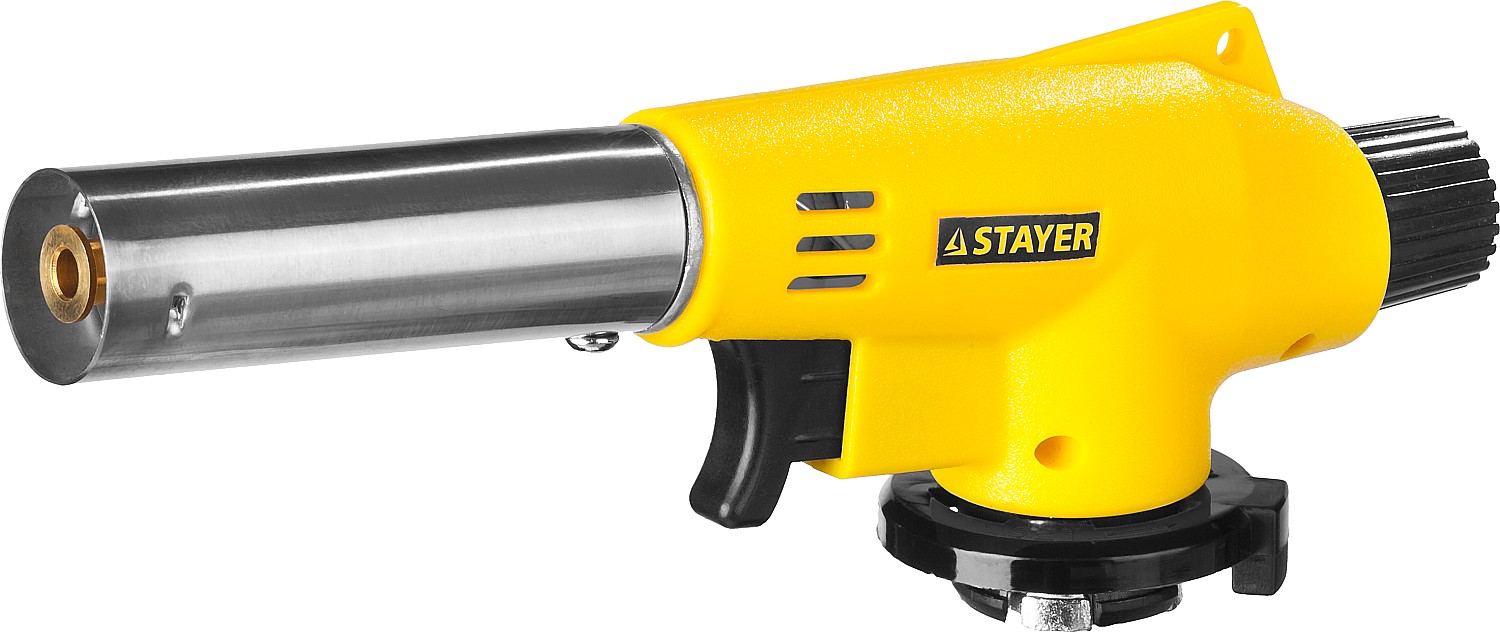 STAYER MaxTerm MG200, 1300°C, газовая горелка с пьезоподжигом на баллон с цанговым соединением (55584)