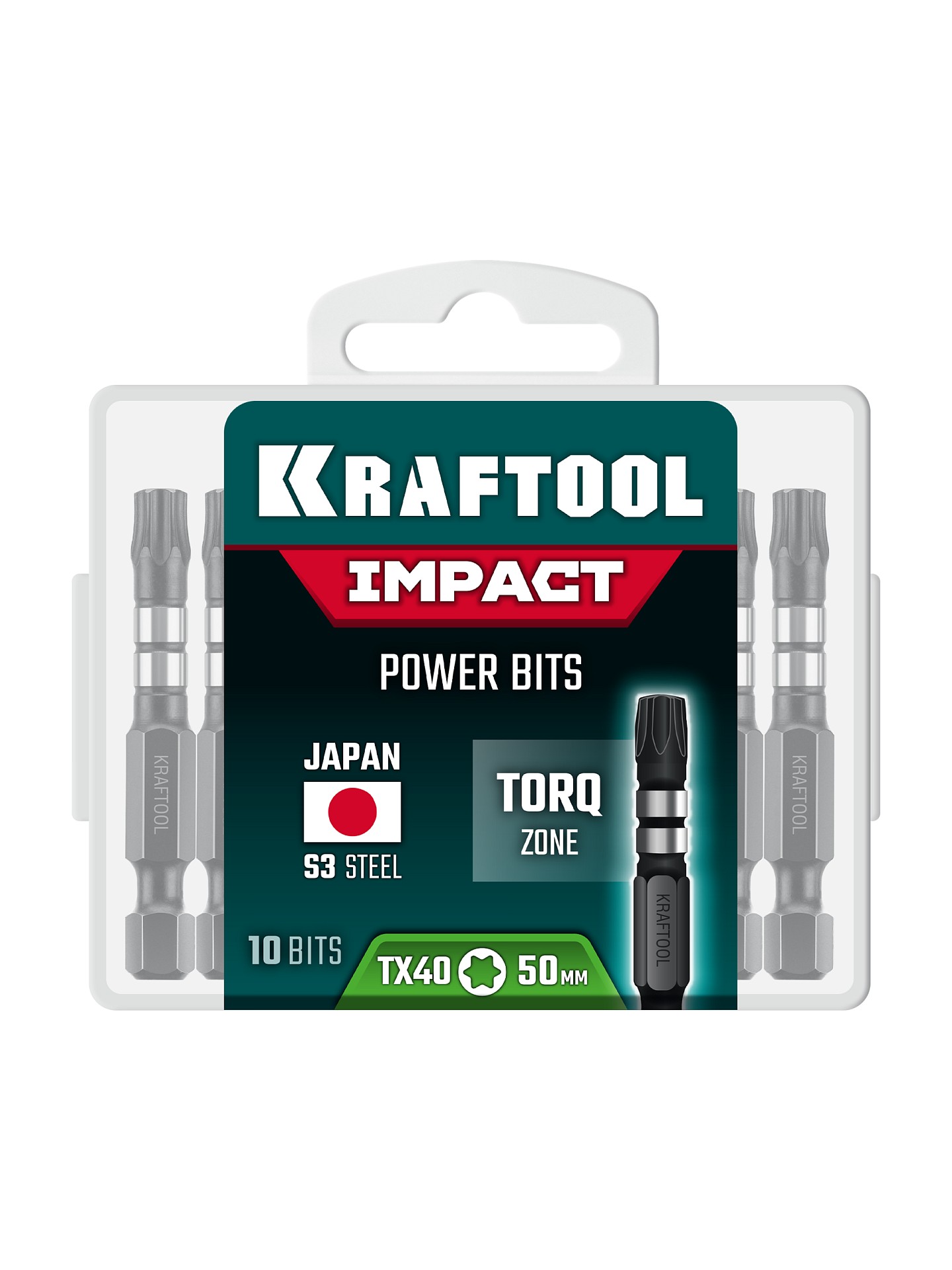 KRAFTOOL Impact TX 40, 50 мм, 10 шт, ударные биты (26195-40-50-S10)