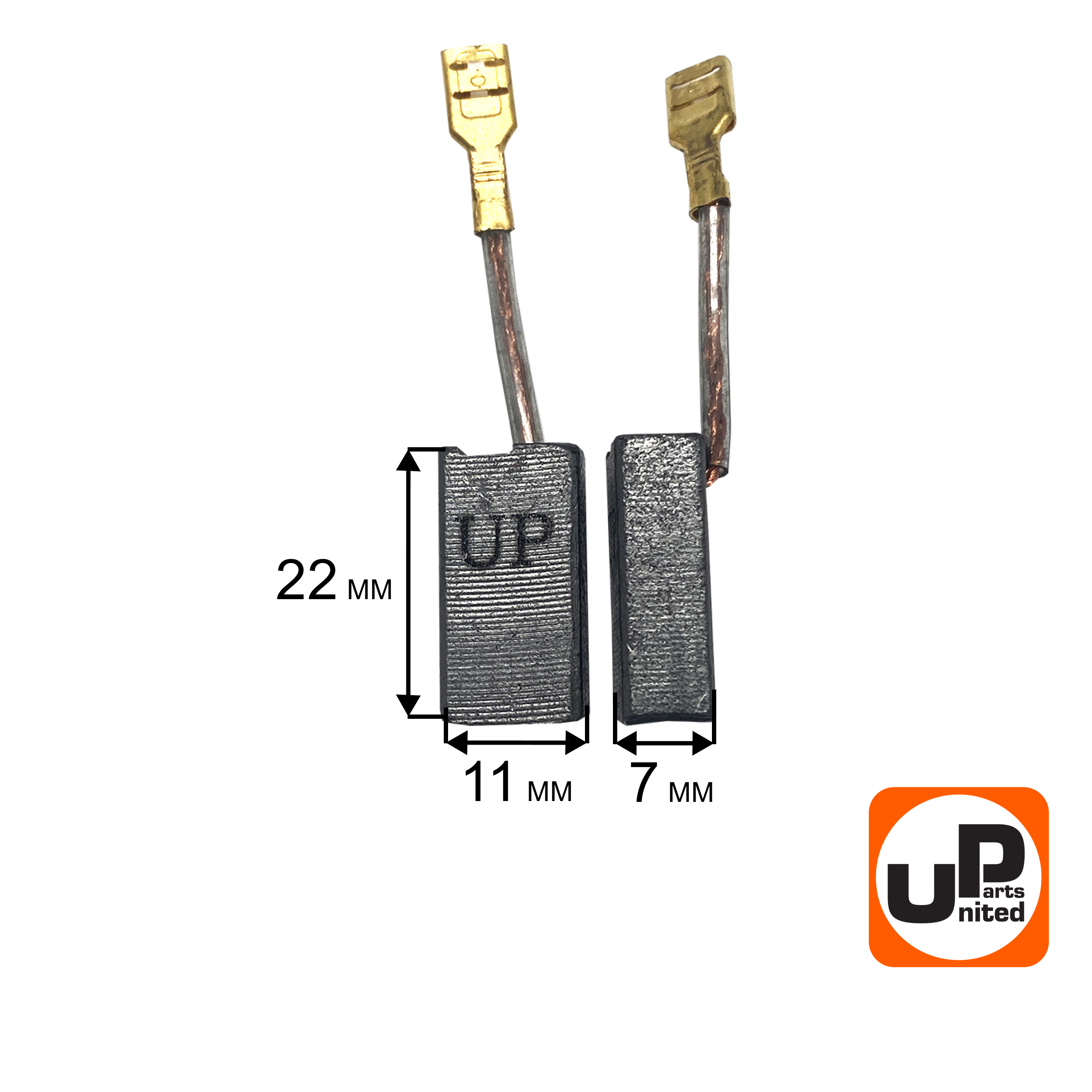 Щетка графитовая UNITED PARTS для эл. инструмента 7х11х22мм, пар
