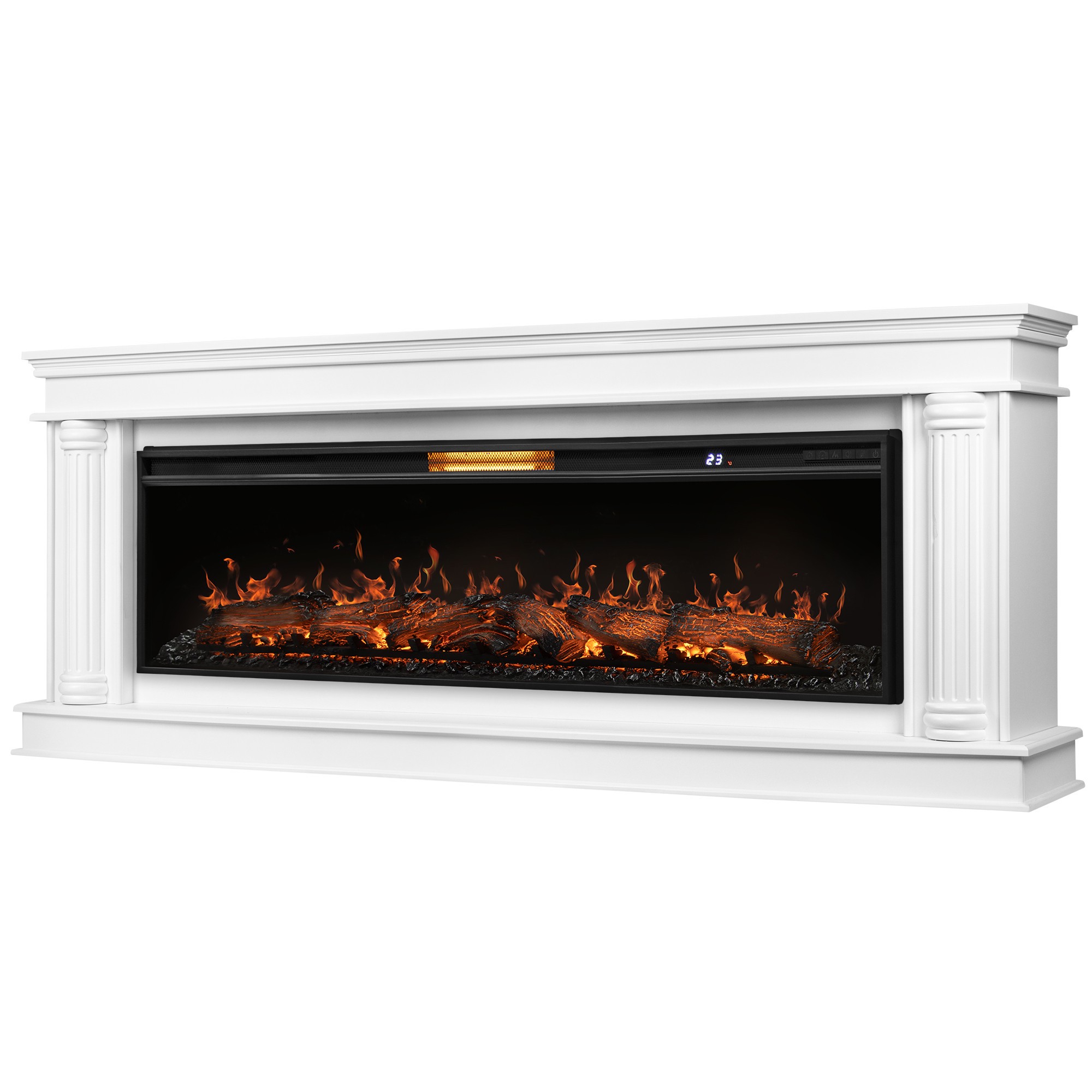 Каминокомплект: Очаг Royal Thermo Aurora RTFP/P-AR60LS, портал Olympia 60, белый