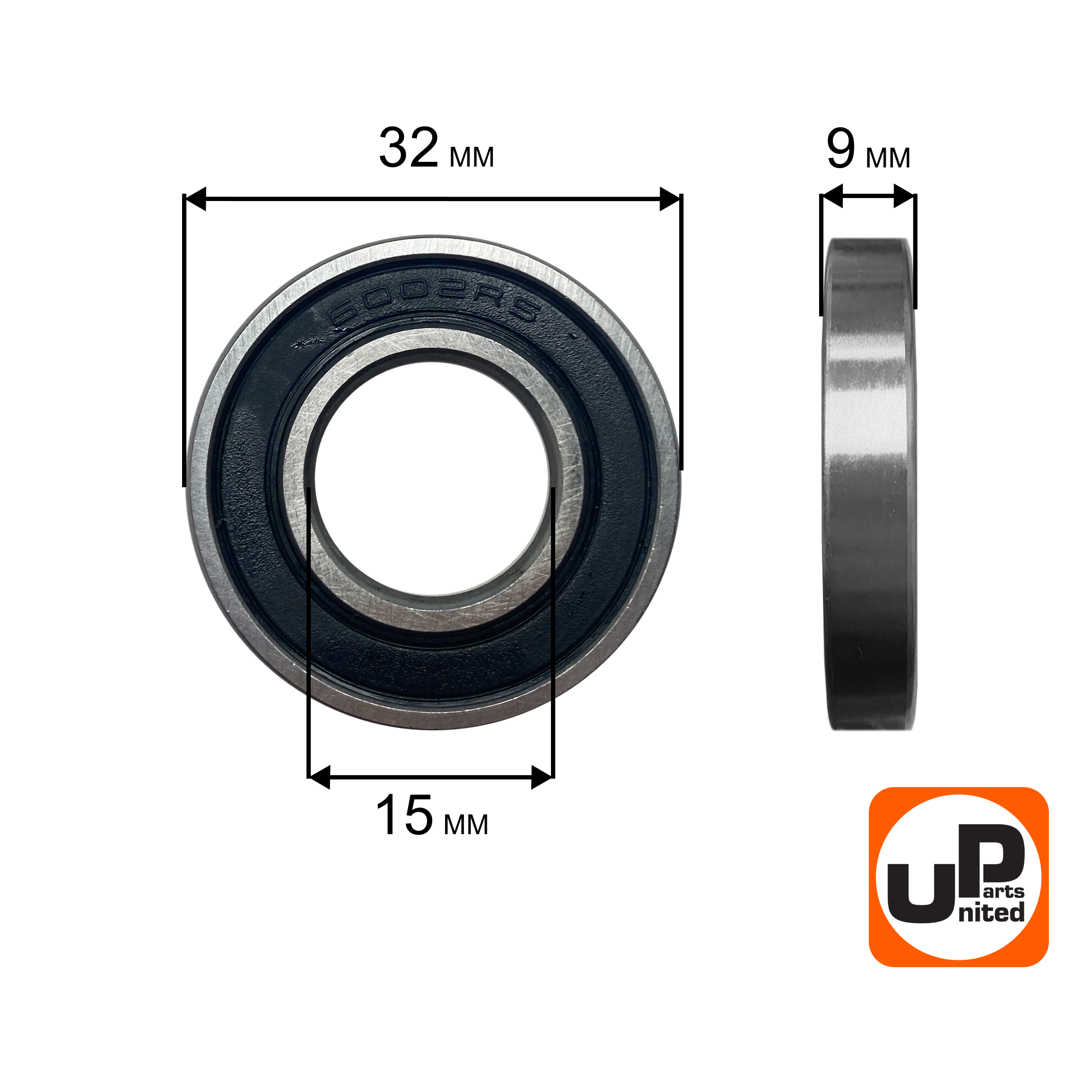 Подшипник шариковый UNITED PARTS 6002-2RS (90-0430), шт