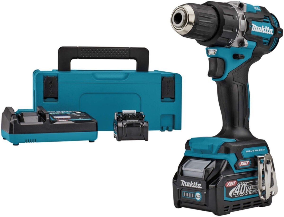 Дрель аккумуляторная безударная MAKITA DF002GD201 XGT BL 40В, 13мм, 65/30Нм (аккум. 2x2.5 Ач и быстрое з/у, кейс MAKPAC), шт