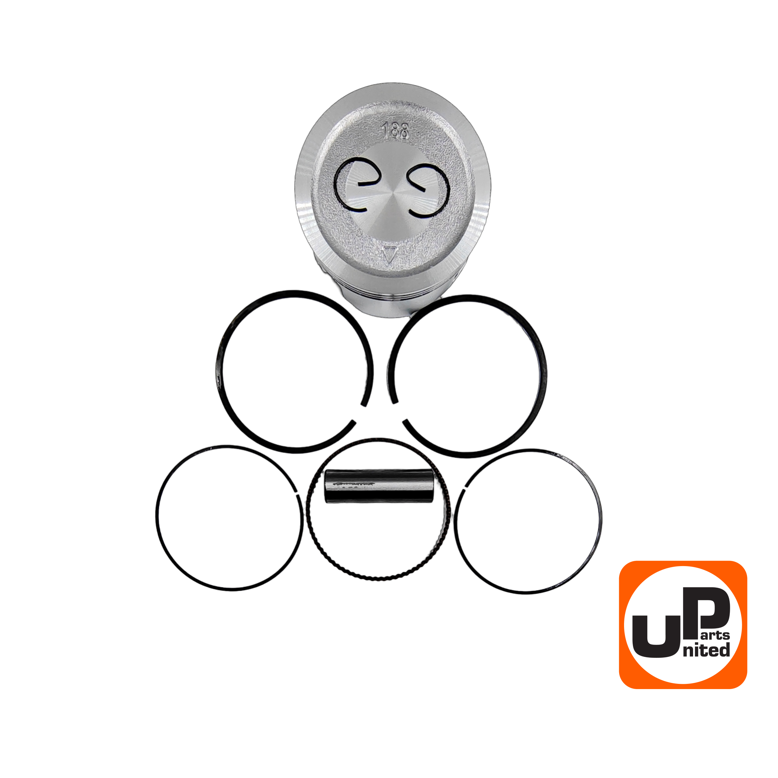 Поршень в сборе UNITED PARTS Ø88мм 188F (кольцо 2,0мм), шт