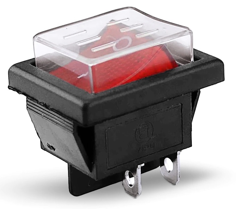 Выключатель UNITED PARTS KCD4, 250В, 16А, 4 контакта, с пылезащитой (31×25мм) (90-0300), шт