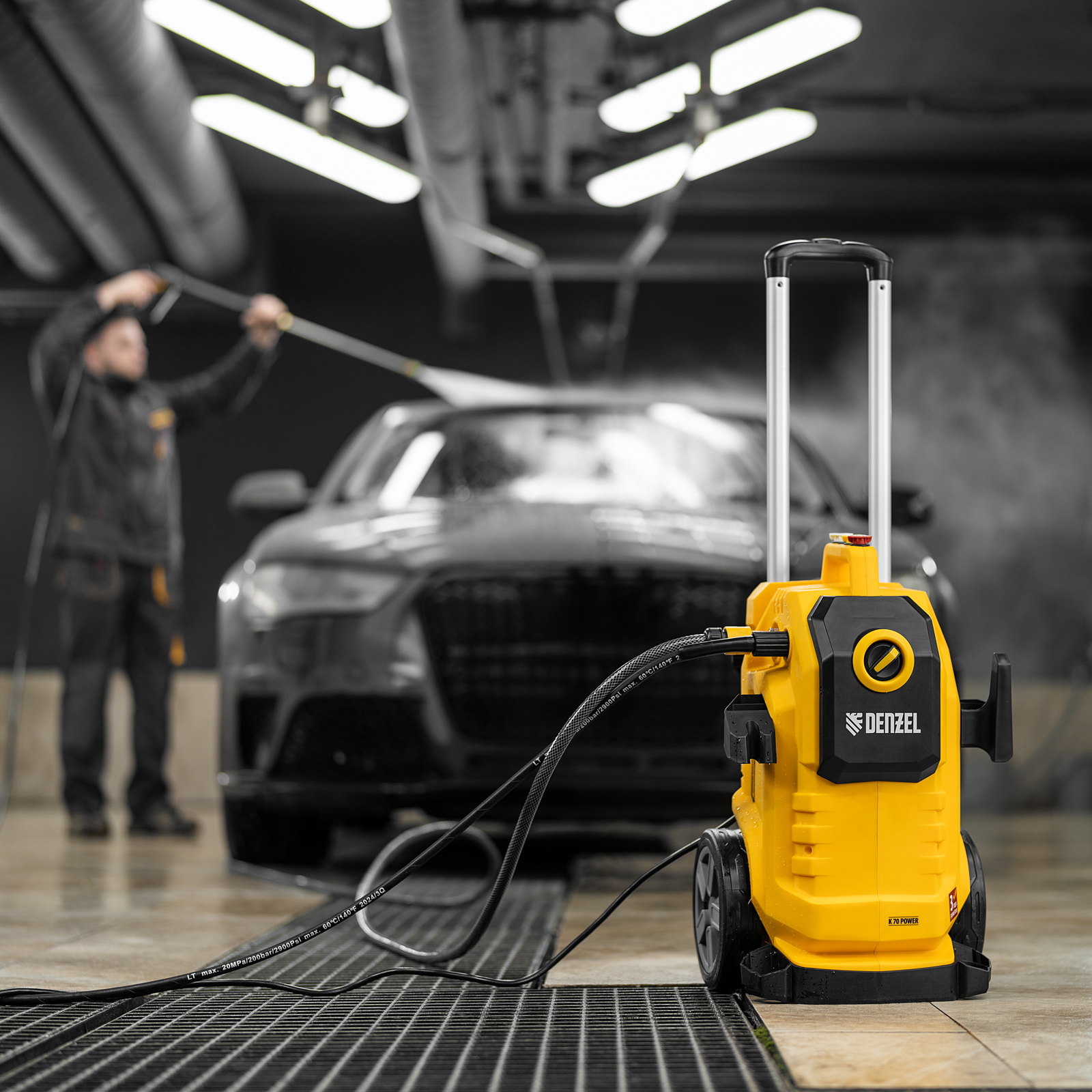 Моечная машина высокого давления K 70 Power, 2500 Вт, 180 бар, 600 л/ч, асинх. двиг.// Denzel