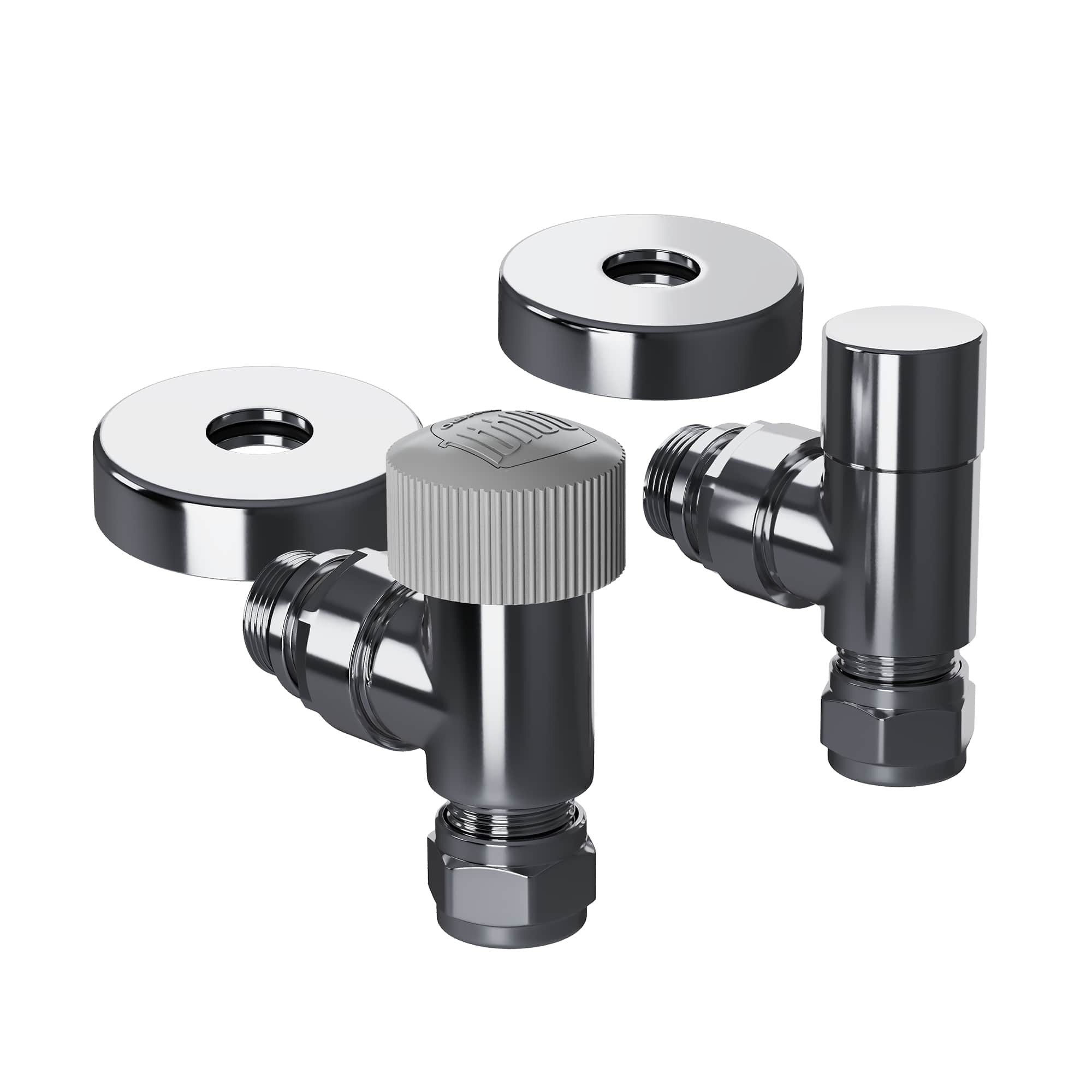 Набор термостатический угловой Royal Thermo Design Pro 15мм М30х1,5 (Хром)