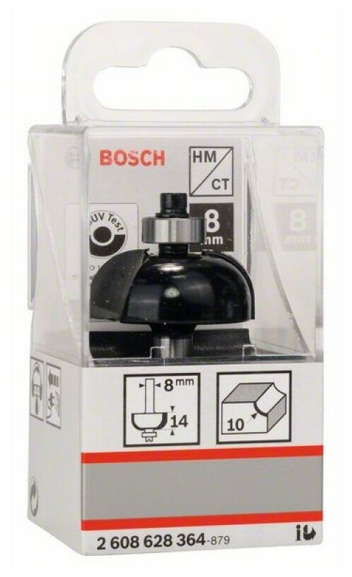 Фреза для фрезерных машин калевочная вогнутая BOSCH 32,7/14/8 мм (1 шт.) коробка (2608628364), шт