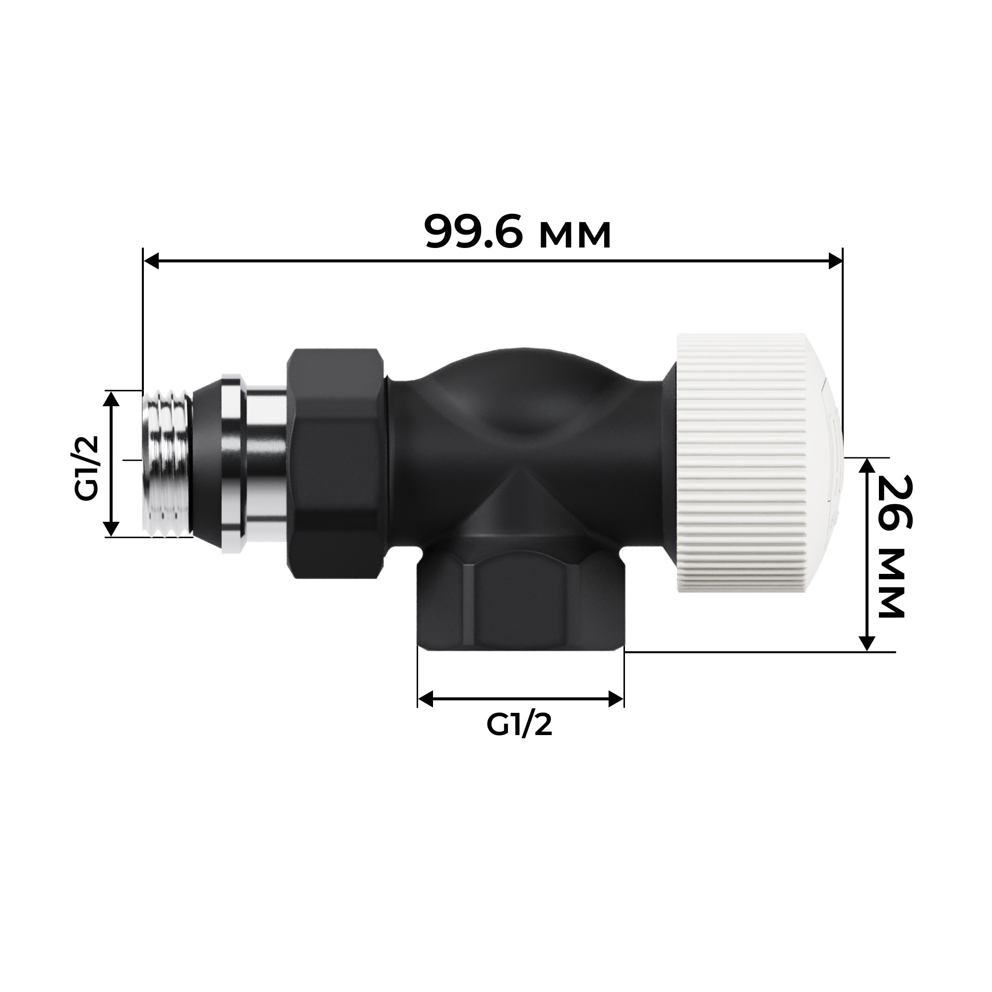 Набор термостатический осевой Royal Thermo Design 1/2"М30х1,5 (Черный)
