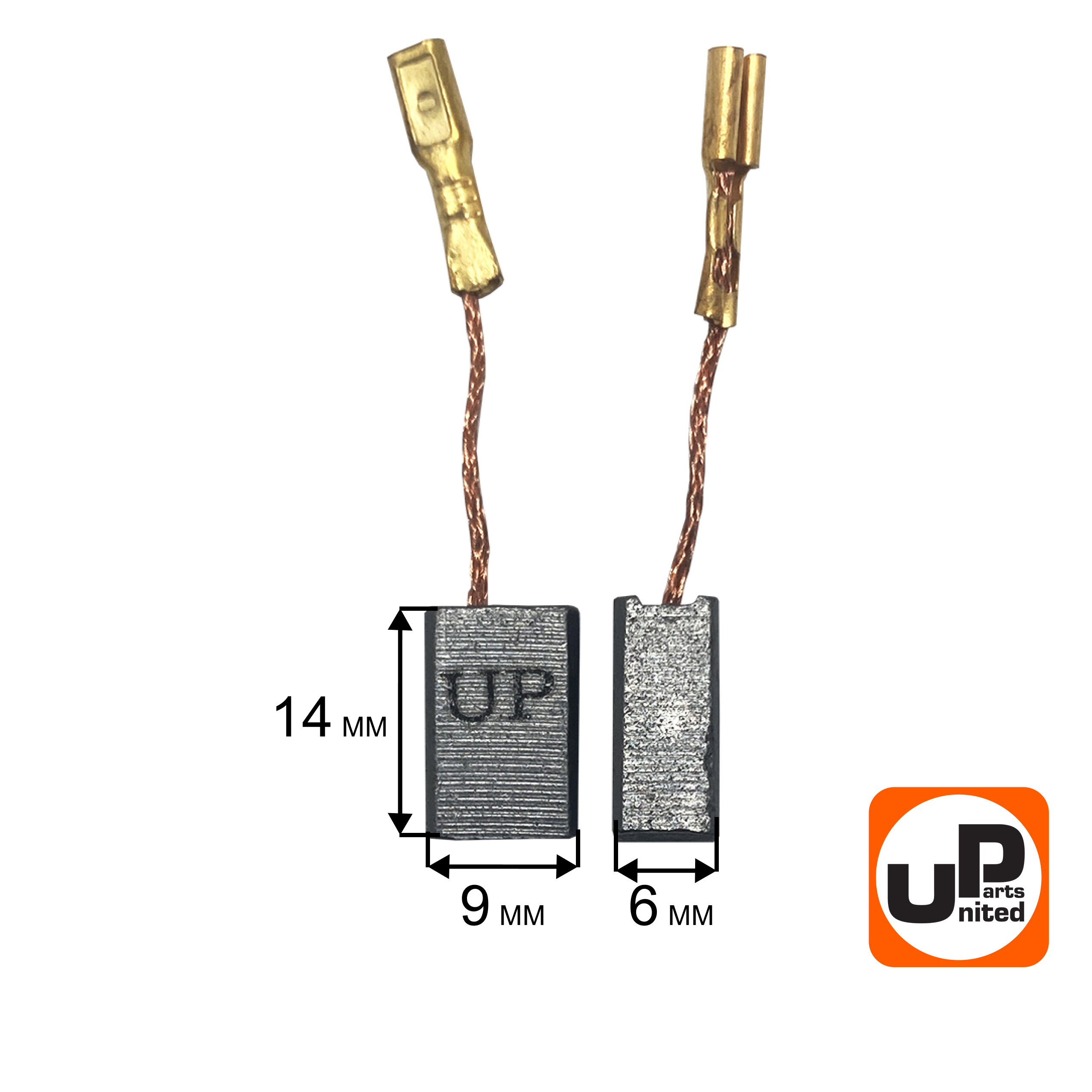 Щетка графитовая UNITED PARTS для эл. инструмента 6х9х14мм, пар