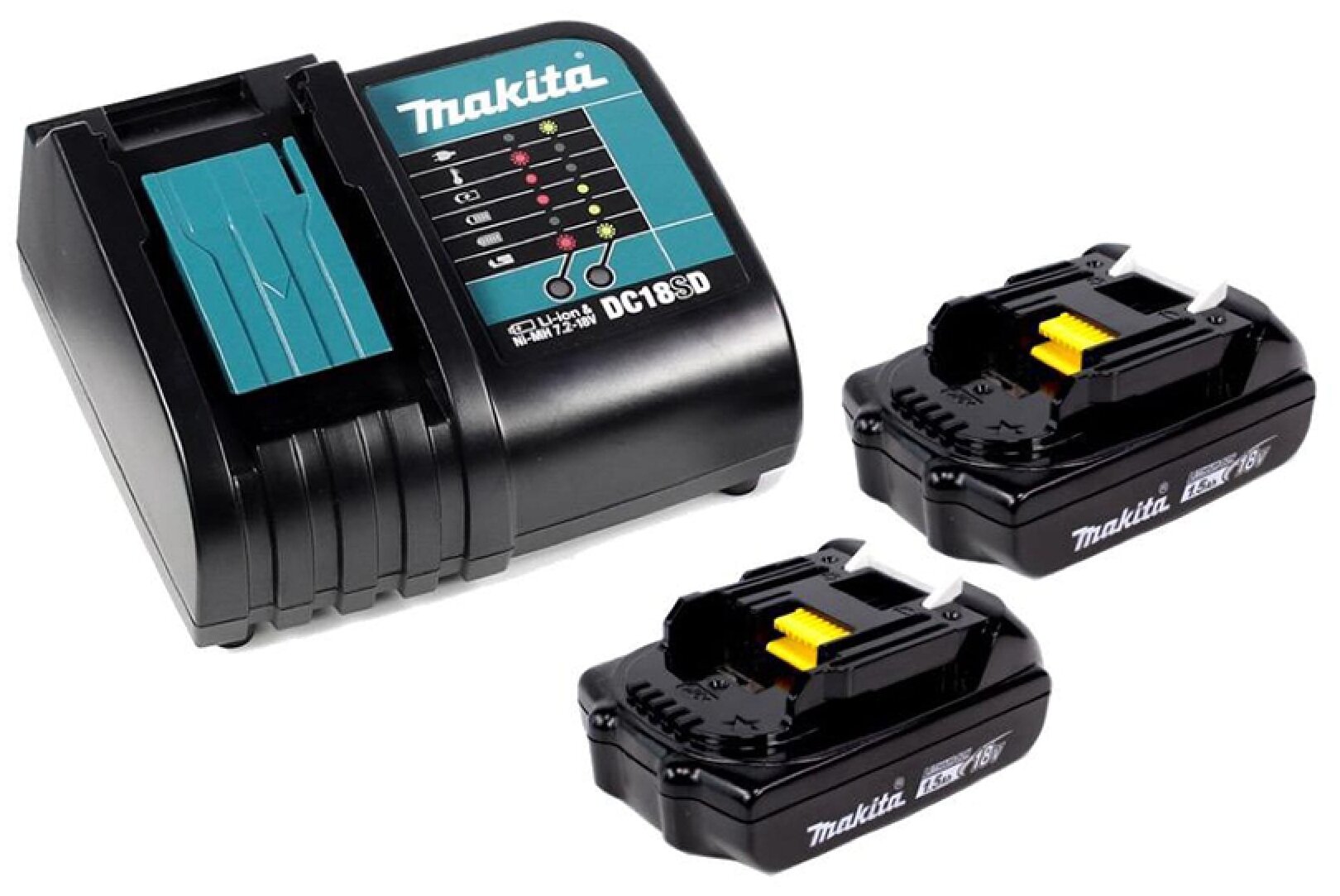 Зарядное устройство MAKITA набор MAKPAC 18 В, Li ion. 1,5 Ач (2 шт акк  BL1815N + зарядно (197143-8), шт