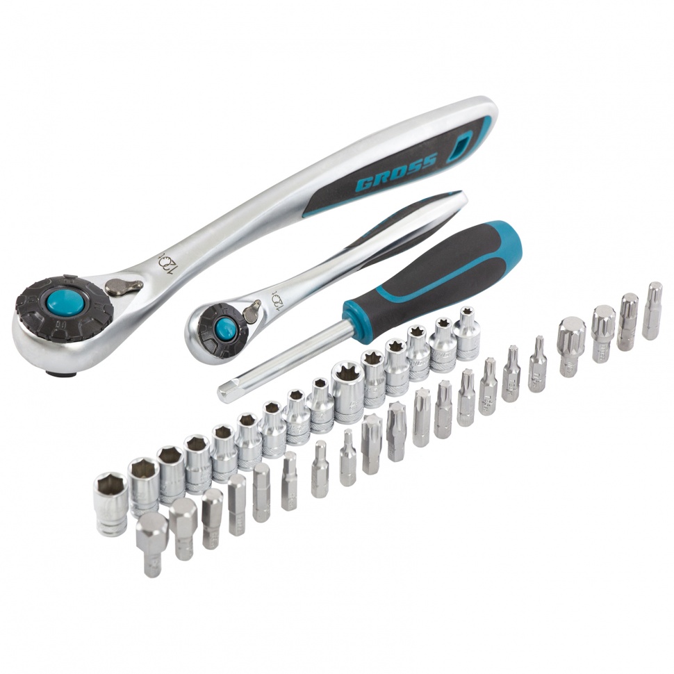 Набор инструментов, 1/4", 1/2", CrV, 120 зубьев, 101 предмет Gross
