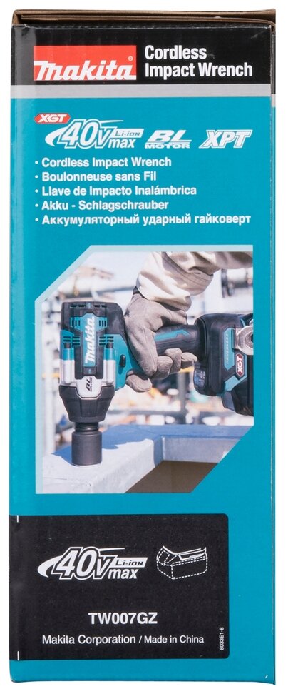 Гайковерт ударный аккумуляторный MAKITA TW007GZ XGT BL 40В, 1/2", 750Нм, шт