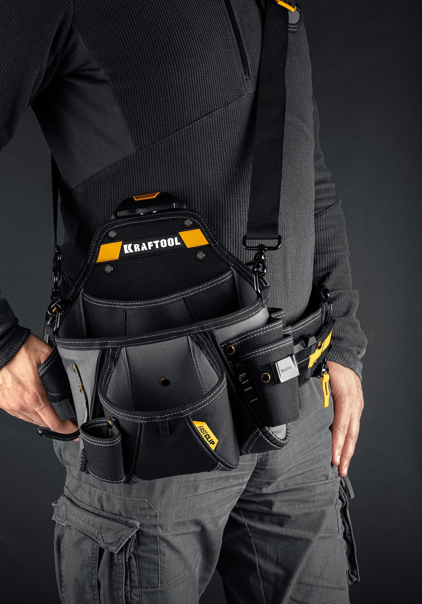KRAFTOOL KPB-20 поясная сумка с быстросъёмным креплением FastClip, 320 х 310 мм (38767)
