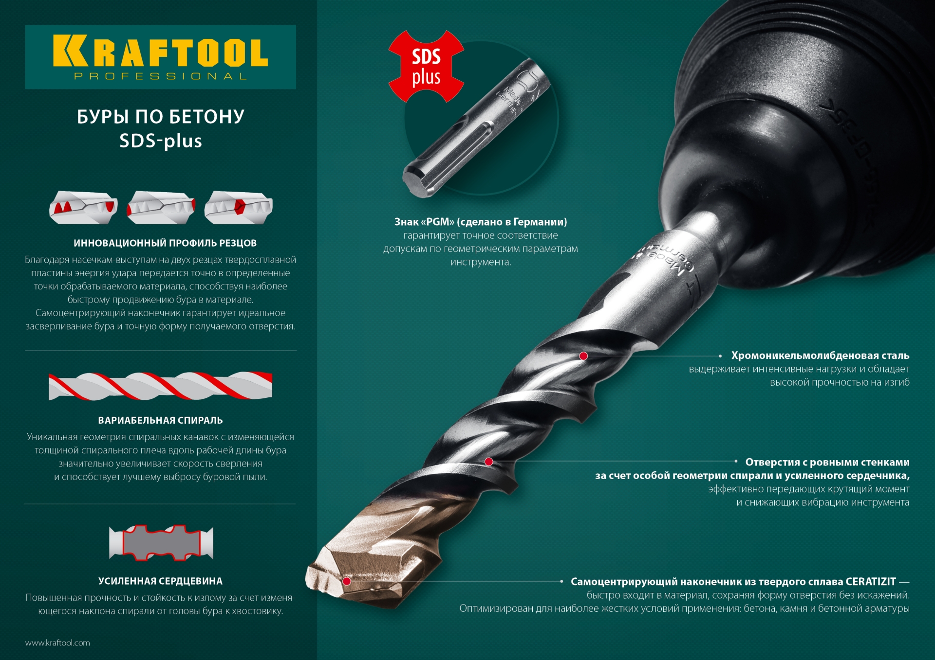 KRAFTOOL Expert, 8 х 210 мм, SDS-plus бур (29320-210-08)