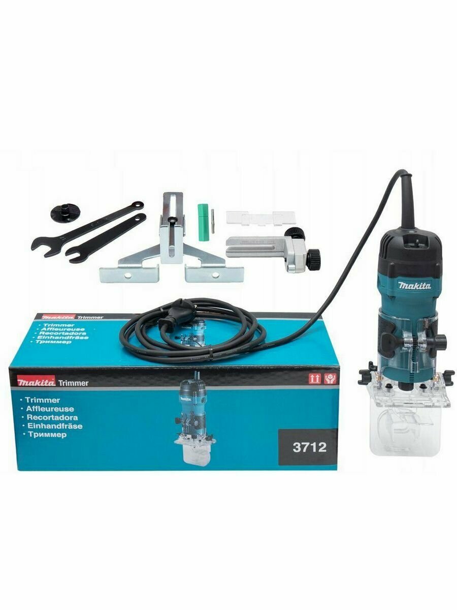 Фрезер сетевой MAKITA 3712 (530Вт,цанга 6мм,глубина 42 мм,наклонная база), шт