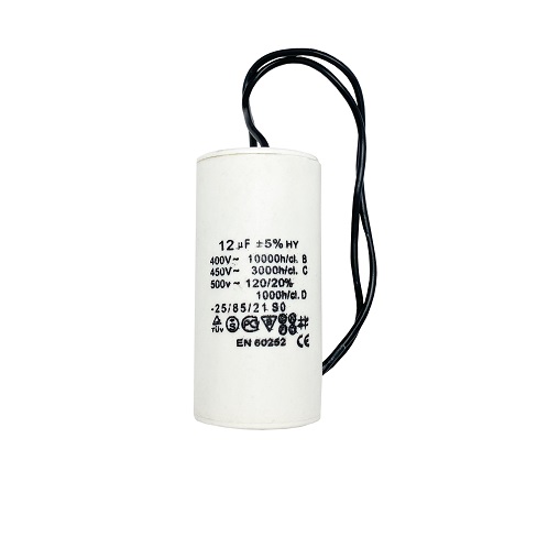 Конденсатор UNITED PARTS CBB60, 12 мкФ, 450В, гибкие выводы (90-0325), шт