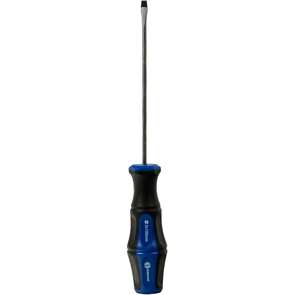 Отвёртка КОБАЛЬТ Ultra Grip SL 3,0 х 100 ммCR-V, двухкомпонентная рукоятка (1 шт.) подвес
