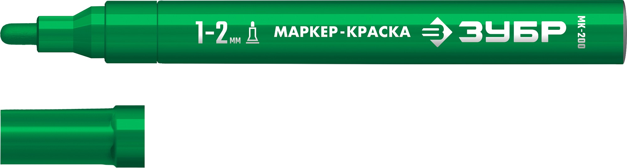 ЗУБР МК-200 зеленый, 1 мм маркер-краска (06326-4)