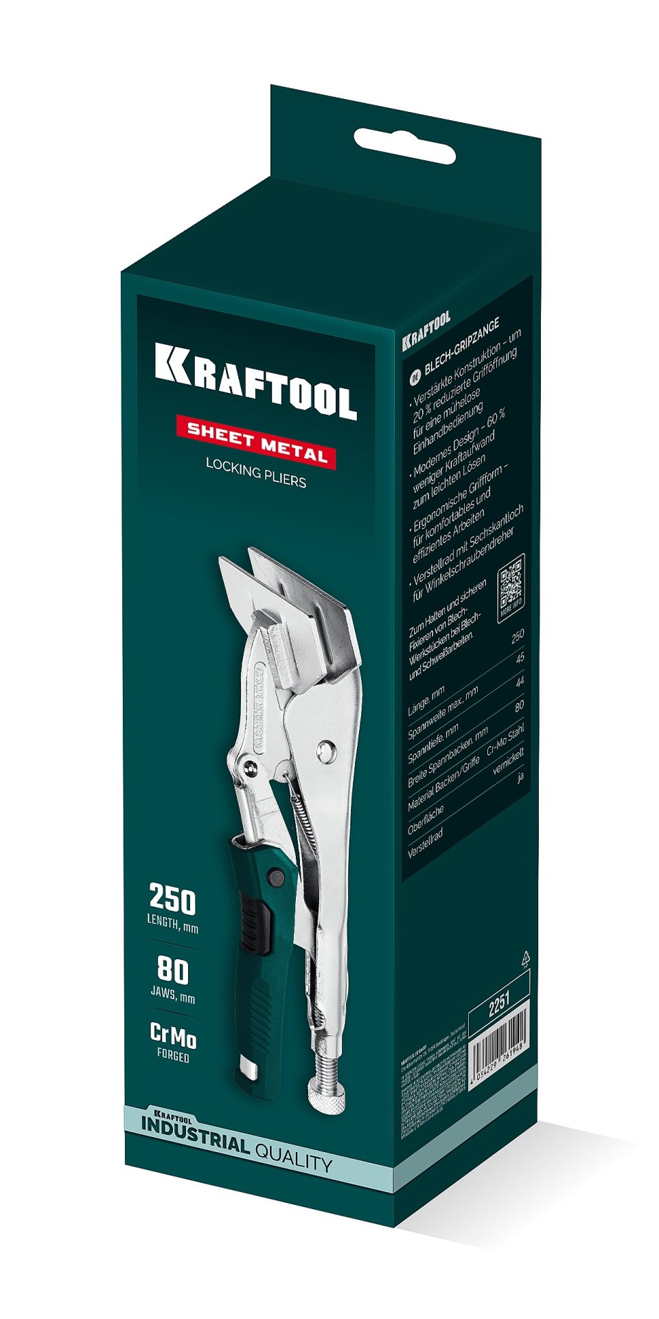 KRAFTOOL Sheet Metal, 250 мм, зажимные клещи (2251)