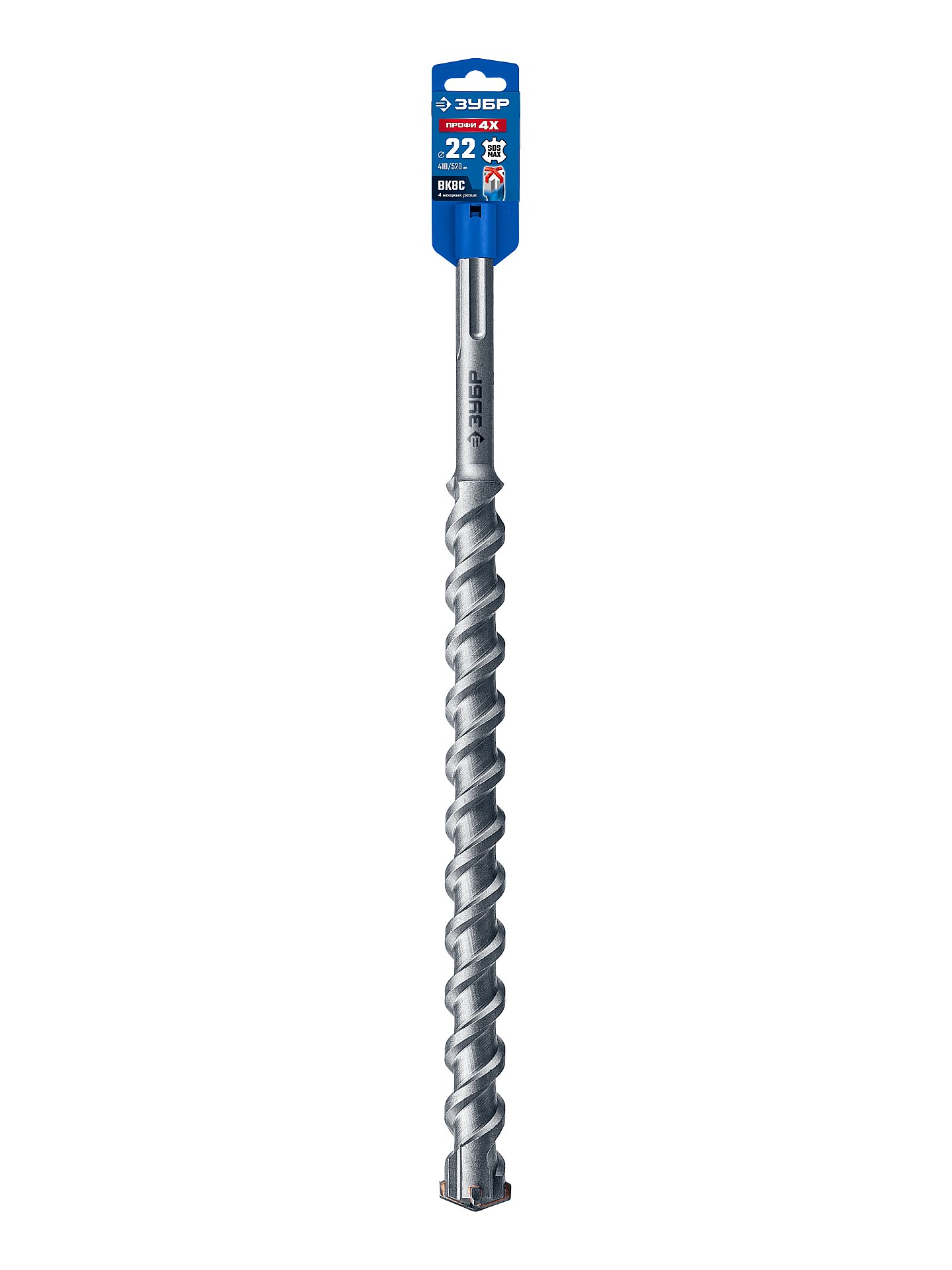 ЗУБР ПРОФИ-4Х 22x410/520 мм, SDS-max бур, ПРОФЕССИОНАЛ (29350-410-22)
