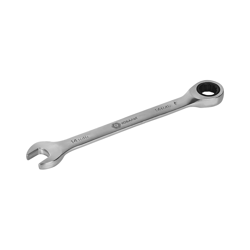 Ключ комбинированный трещоточный КОБАЛЬТ 14 мм Cr-V (1 шт.) подвес