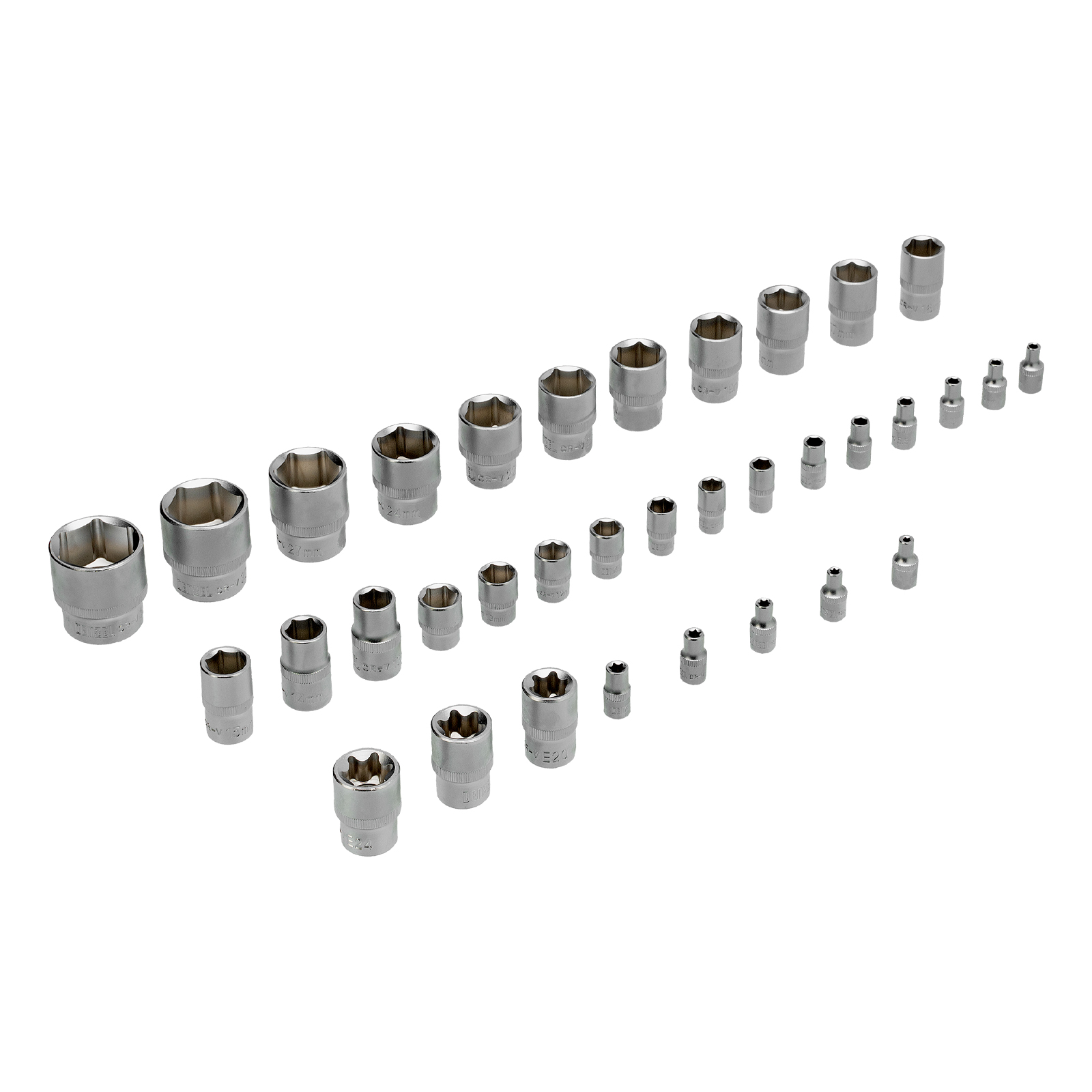 Набор инструментов, 1/2", 1/4", CrV, S2, пластиковый кейс, 194 предмета Denzel