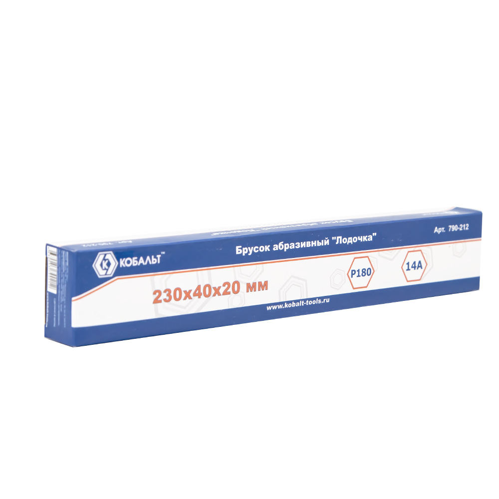 Брусок абразивный КОБАЛЬТ "Лодочка", , 230х40х20 мм, P180. коробка (790-212), шт