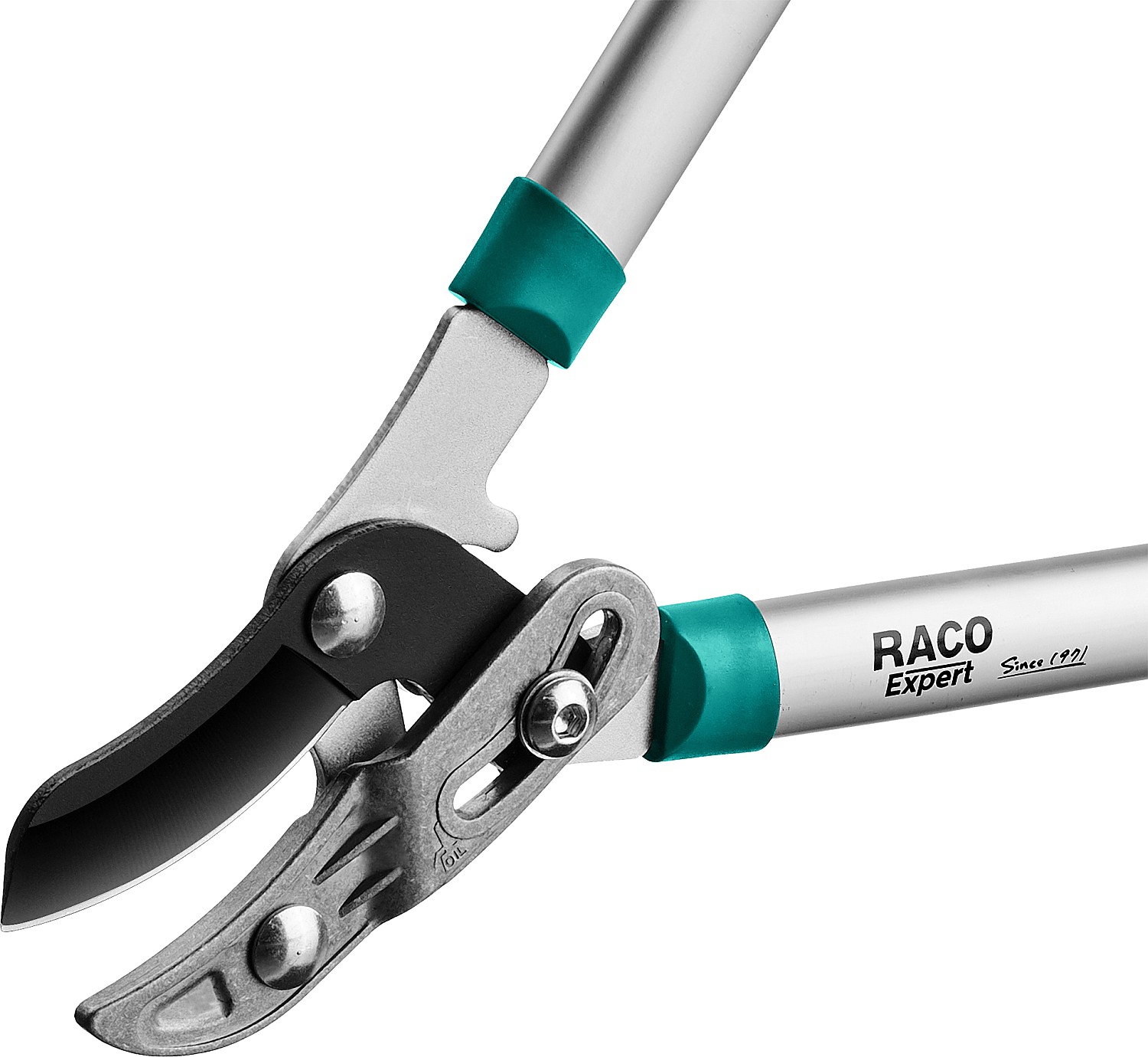 RACO MaxForce, 600 мм, с изогнутым лезвием, двурычажный, усиленный, с алюминиевыми рукоятками, средний контактный сучкорез (4214-53/1860)