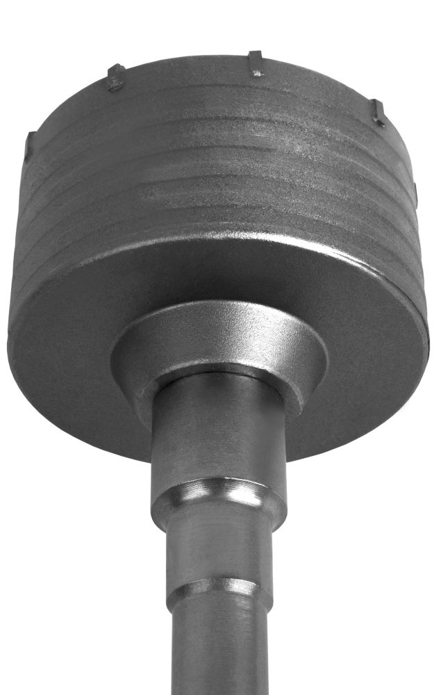 Коронка твердосплавная ПРАКТИКА SDS-Max ударная 100 мм (1шт.) клипса(1шт.) клипса
