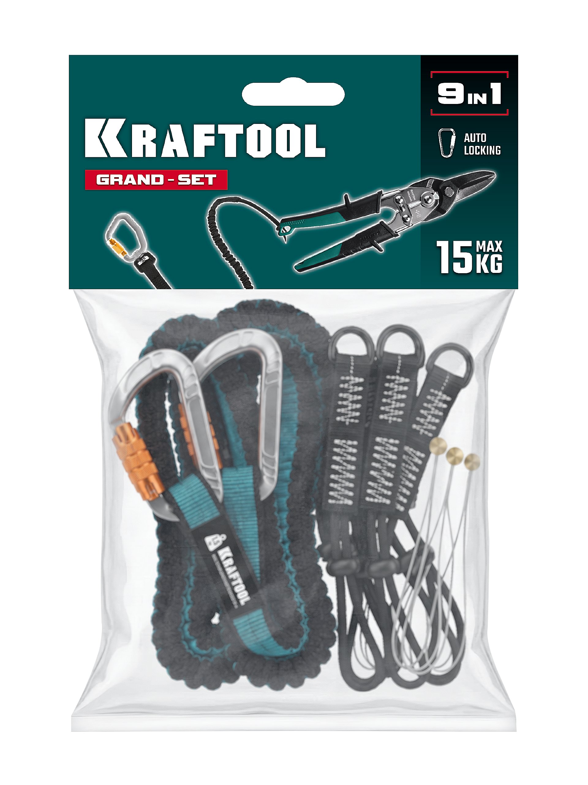 KRAFTOOL GRAND-SET, 100-150 см, до 15 кг, набор стропов для крепления инструмента (22075)