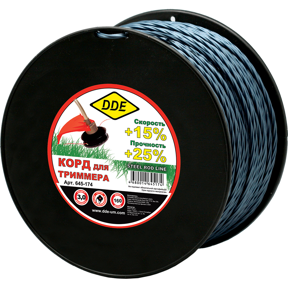 Корд триммерный на катушке DDE "Steel rod line"