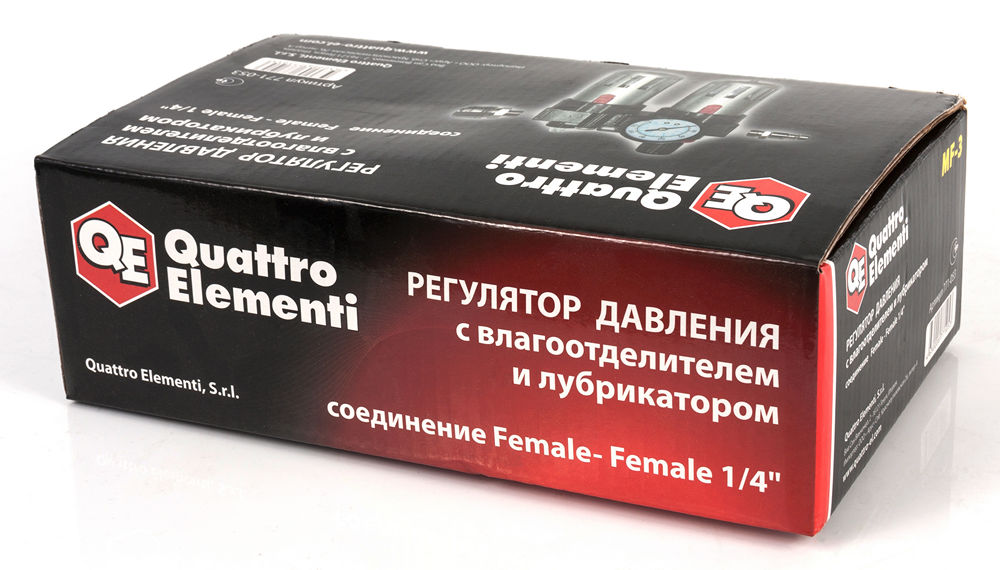 Регулятор давления QUATTRO ELEMENTI MF-3,с лубрикатором и фильтром, разъем EURO