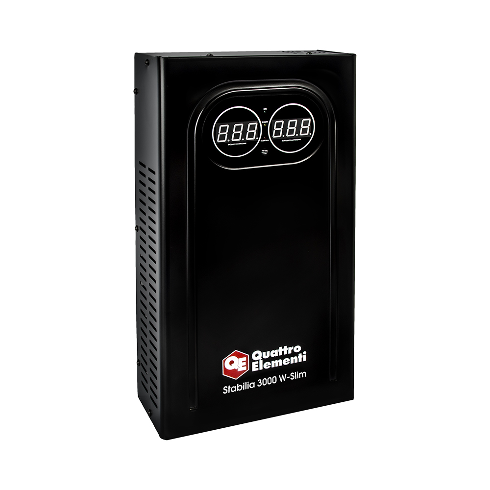Стабилизатор напряжения QUATTRO ELEMENTI Stabilia 3000 W-Slim (3000 ВА, 140-270 В, настенный) (917-803), шт