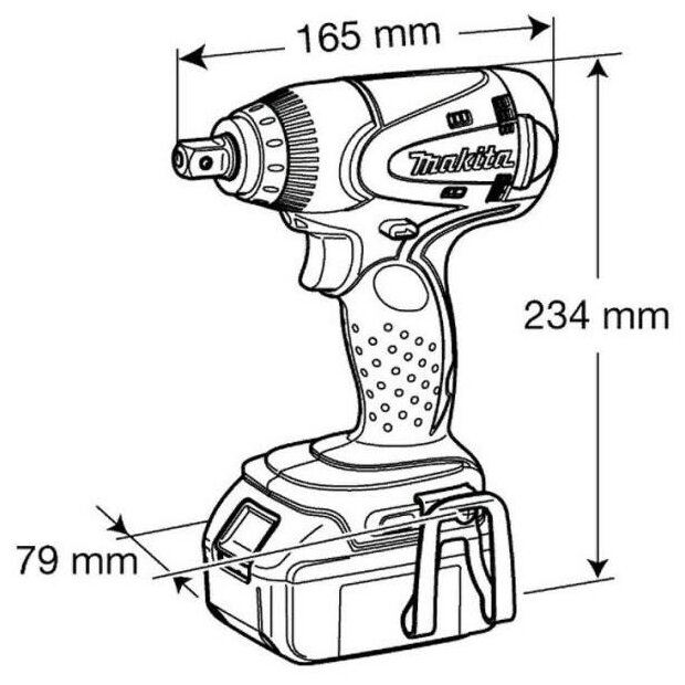 Гайковёрт аккумуляторный ударный MAKITA DTW251Z
