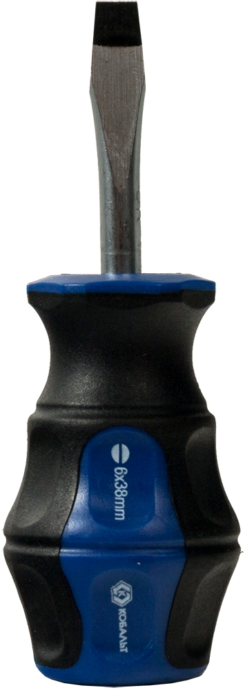 Отвёртка КОБАЛЬТ Ultra Grip SL 6,0 х 38 ммCR-V, двухкомпонентная рукоятка (1 шт.) подвес