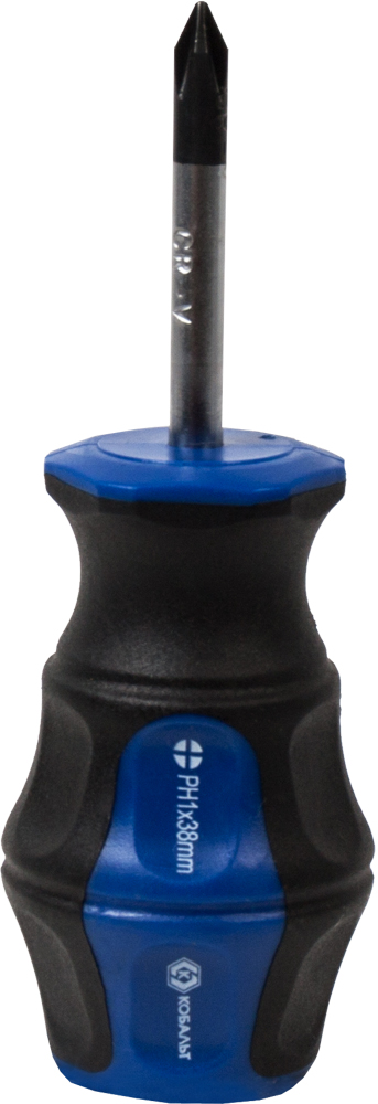 Отвёртка КОБАЛЬТ Ultra Grip PH-1 х 38 ммCR-V, двухкомпонентная рукоятка (1 шт.) подвес