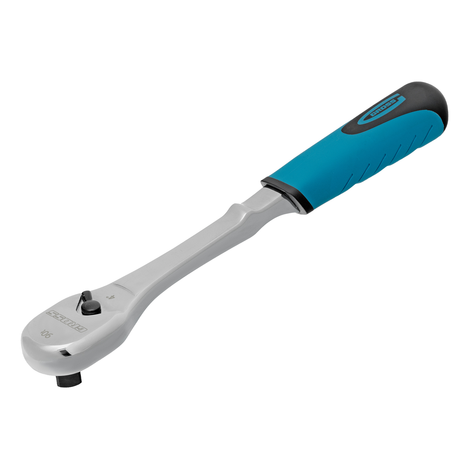 Ключ-трещотка 1/2", CrV, 90 зубьев, усиленный, хром Gross
